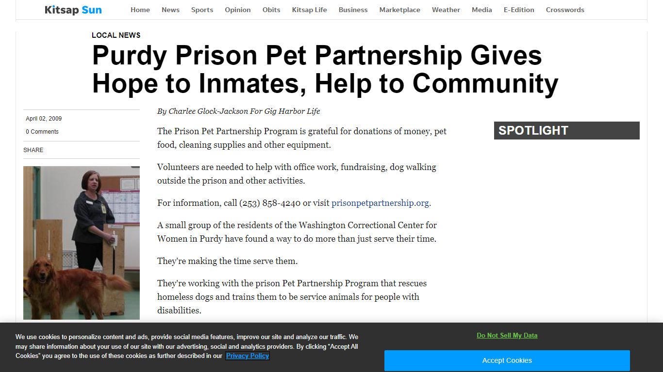 Purdy Prison Pet Partnership Gives Hope to Inmates, Help to Community